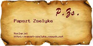 Papszt Zselyke névjegykártya
